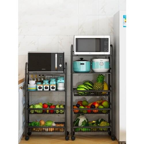 Mobile Multifunction Storage Rack Metal Kitchen Rotating Floor Spice Vegetable Storage Rack Food Kuchnia Home Products DG50SR