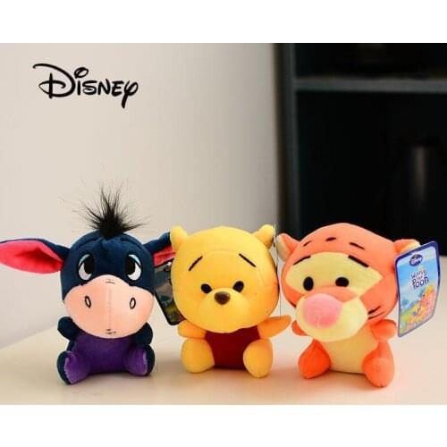 Disney Cute cartoon Pooh series plush pendant key chain car ornament bag pendant doll couple Childrens Plush Stuffed Toy Gift