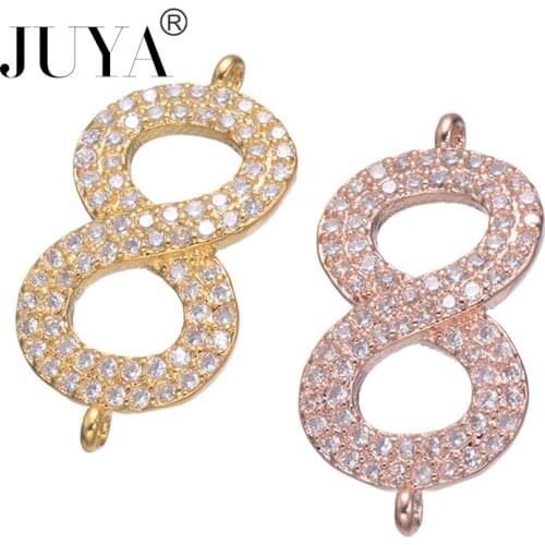 23mm*12mm Luxury CZ zircon Rhinestone Charm Pendant Connector For DIY Jewelry Making Bijoux Wholesale Jewelry Fittings
