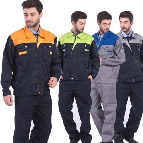 2020 Working Clothes for Men Workwear Jacket and Pants Repairman Auto Mechanics Coveralls Workshop Work Clothing Labor Uniforms