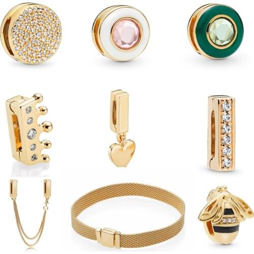 Free Shipping Authentic 925 Sterling Silver Reflexions Clip Shine Charm Fit Original Bracelet For Women DIY Jewelry S925 Beads