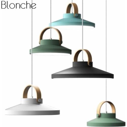 Nordic Iron Wood Pendant Lights for Dining Room Bedroom Kitchen Light Fixtures Modern Led Hanging Lamp Home Art Decor Luminaire