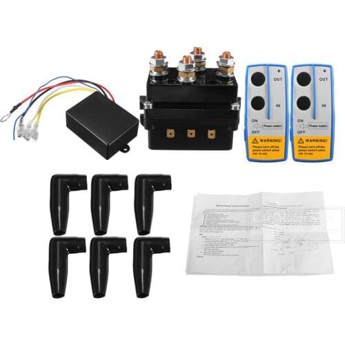 24V 500A Car HD Electric Capstan Contactor Winch Control Solenoid Twin Wireless Remote Recovery Remote Controls