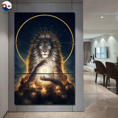 Soul Keeper by JoJoesArt HD print 3 piece canvas art Lion God Large Canvas Wall Art Wall Art Picture Home Decoration CU-3280C
