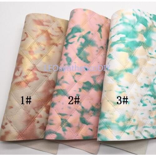 LEOsyntheticoDIY Quilted Plaids Cloundy Synthetic Faux Vinyl Leather Fabric Sheets For DIY Bows 21X29CM R058A