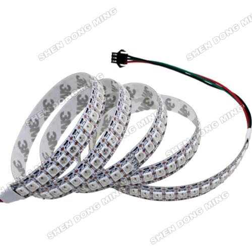 5M white/black PCB WS2812 led pixel strip RGB digital led strip DC5V led riband 144IC/m built-in IC Certificate CE&RoHS