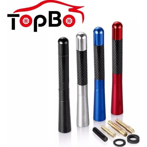 Universal 12cm Black Carbon Fiber Short Roof Radio Antenna Vehicle Aerials Car Accessories