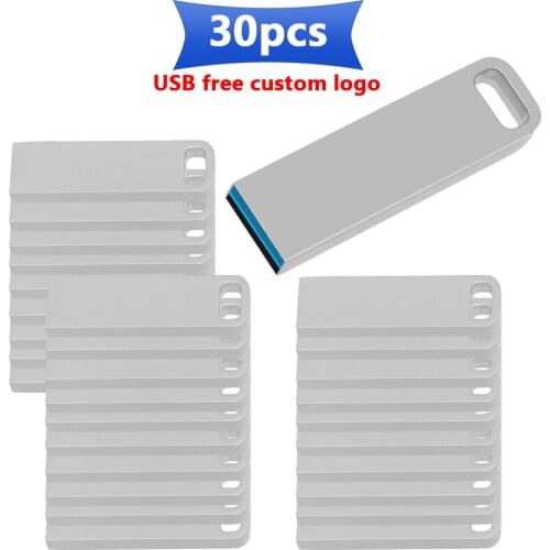 30pcs/lot free logo USB3.0 Pen Drives 8GB 16GB 64GB 128GB Waterproof del logotipo del de Metal USB Flash Drive personalizada