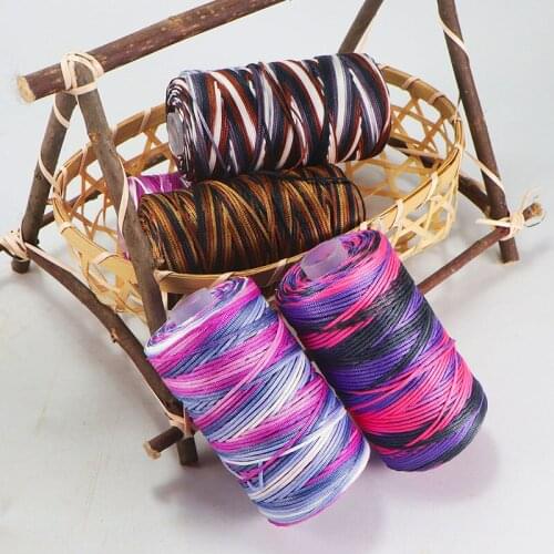 100g/roll light viscose ice rope summer sun hat hand woven diy hook cushion hollow bright silk thread colorful yarn