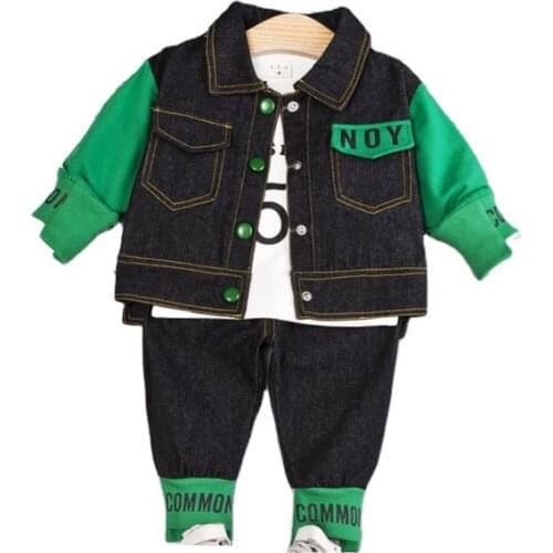 Spring Autumn Fashion Children Clothes Casual Baby Boys T Shirt Jacket Pants New Kids Letter Clothing Toddler Cotton Tracksuits