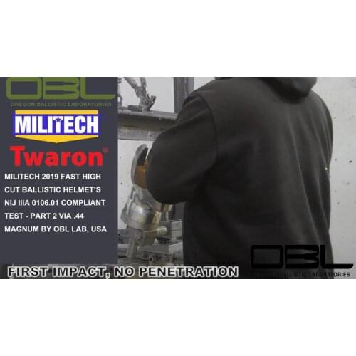 Testing Video--MILITECH FAST Helmet Official Lab NIJ IIIA 0106.01 Compliance Test .44 Magnum Testing Video Presented By OBL