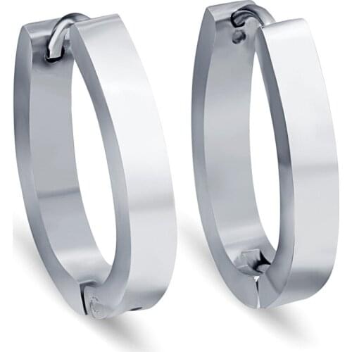 High-grade metallic small hoop earring for women or men 2020 street punk hip hop nightclub Stainless steel earrings