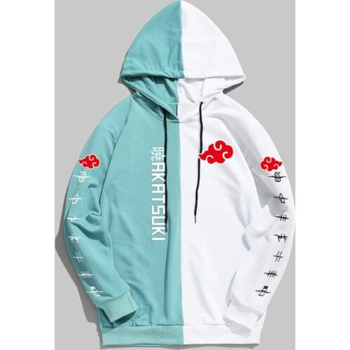 Japan Anime akatsuki Print Men Hoodies Sweatshirts Hoodie Patchwork Thin Clothing Hip Hop Streetwear Hooded Pullover