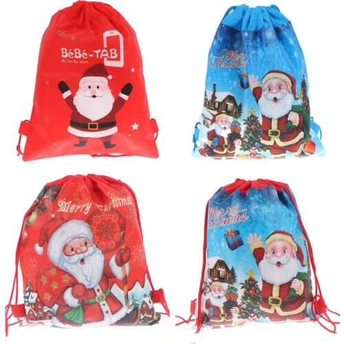 Christmas Gift Candy Bag Santa Claus Drawstring Big Backpack Kids New Year Banquet Stockings Gifts Holders Bag Home Xmas Party