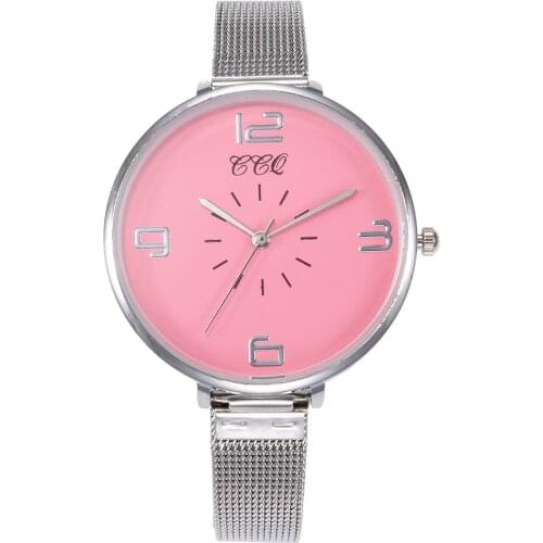 Women Silver Mesh Mesh Belt Watch Luxury Ladies Stainless Steel Quartz Wrist Watch Female Clock Relogio Feminino