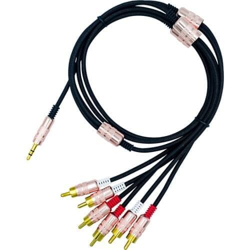 1 RCA Male to 6 RCA Male AV Video Cable Lotus Line Use For TV Set DVD CD Set-Top Box