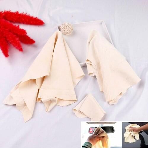 15*15cm 1PC car natural chamois leather car cleaning cloth washing absorbent dry towel