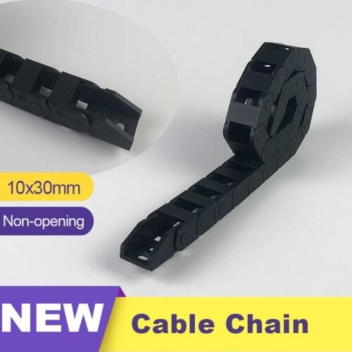 10 x 30mm 10*30mm L1000mm Cable Drag Chain Wire Carrier with end connectors for CNC Router Machine Tools