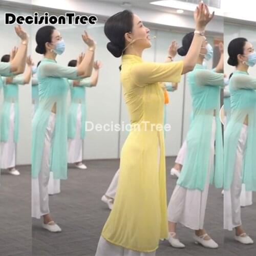 2021 vintage ethnic aodai half sleeve chinese sets women top+pants set evening party wear vietnam aodai set cheongsam dress