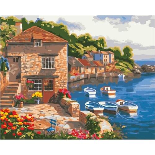 40*50CM Home Decoration Wall Painting Russian Overseas Warehouse Delivery Seaview Room Painting By Numbers