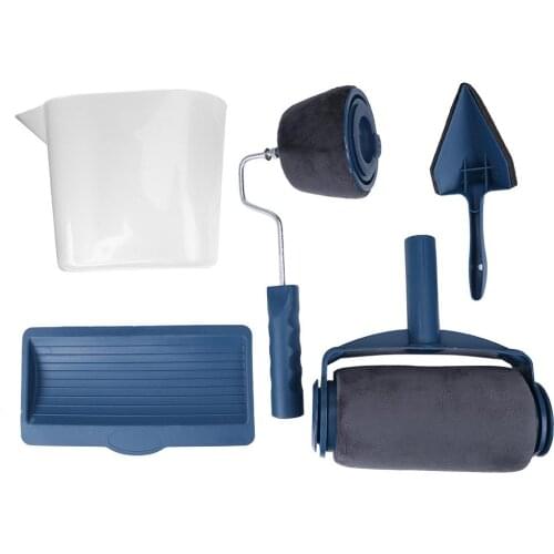 5pc/set Wall Decorative Paint Roller Brush Handle Tool DIY Household Multifunctional Wall Runner Painting Brush Tools Kit