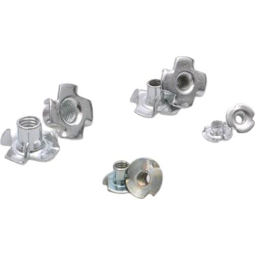 50pcs M2/M3/M4/M5/M6 Four Claws Nut Mosaic Board/Wood Nuts T-nut Inlaid Fixed Screws For RC Model DIY Fixing Wing Aircraft