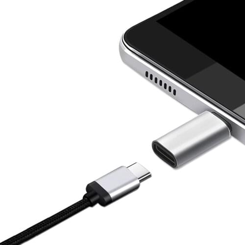 Fast Transmission Adapter Black/Silver Compatible with Type C Female to Micro Male Mobile Phone Metal Adapter