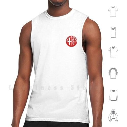 Alfa Romeo Monochrome Logo ( Red ) Tank Tops Vest Sleeveless Alfa Romeo Giulia Myth Stelvio 166 159 156 147 75 33