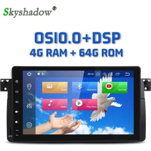 Car DVD Player IPS DSP 9 inch Android 10.0 Octa Core 4GB RAM 64GB RDS Radio WiFi GPS Map Bluetooth For BMW 3 E46 M3 Rover 75 MG