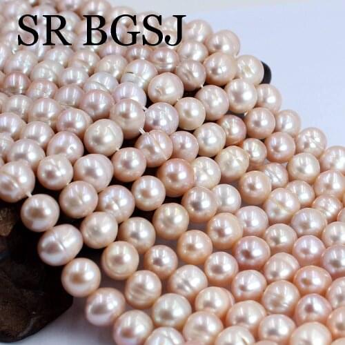 Free Shipping 8-9mm Not Very Round Purple Natural Pearl Handwork DIY Sapcer Beads for Jewelry Making 14"