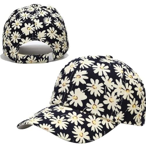 Chrysanthemum Print Spring Play Mens Baseball Cap 2021 Hip-Hop Hat Cute Graffiti Opera Embroidery Womens’ Hat Cotton Sun Hat