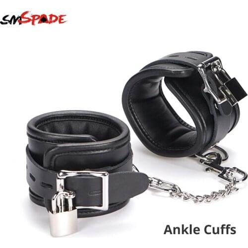 SMSPADE leather Bdsm Bondage Fetish Slave Sex Toys For Couples Ankle Cuffs Bondage Restraints Kit Erotic Adult Games Sex Shop