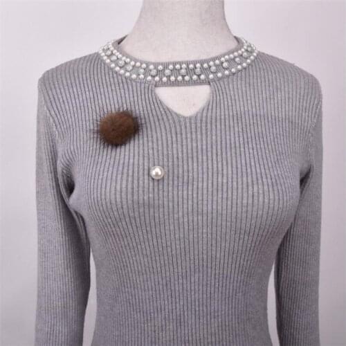 Real Mink Fur Pompom Brooch T-Shirt Bag Hat Clothes Lapel Pin Badge Diy Sweater Coat Jewelry Accessories Gift for Woman S54