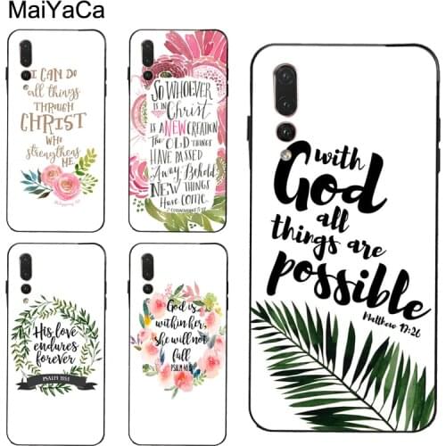 Bible Qutoes Verse Belief God Jesus Case For Huawei P30 Pro P20 P40 Mate 20 Lite P Smart 2019 Nova 5T Honor 8A 8X 9X 10i 20