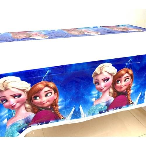 Disney Princess Frozen Anna Elsa 108*180CM Birthday Party Decoration Kids Supplies Disposable Tableware Tablecloth Baby Shower