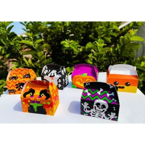 Custom Halloween House Cardboard Candy Gift Paper Boxes Trick-Or-Treating Holiday Food Pastries Cupcakes Cookies Brownies Donuts