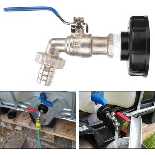 Drain Tool Hose Connector for Ton Barrels Valve Fitting S60*6 Coarse Thread 1/2'' 3/4'' IBC Tank Tap Adapter