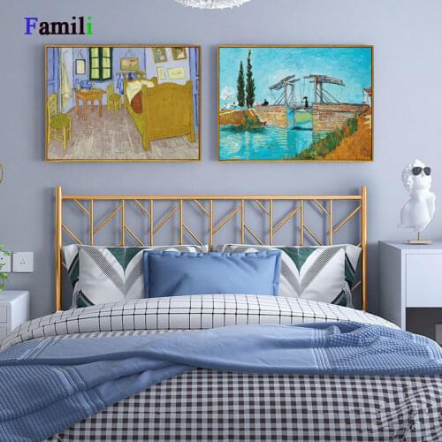 Famous Artist Van Gogh Oil Painting Starry Sky Iris Flower Sunrise Landscape Canvas Painting Print Poster Picture Wall Décor