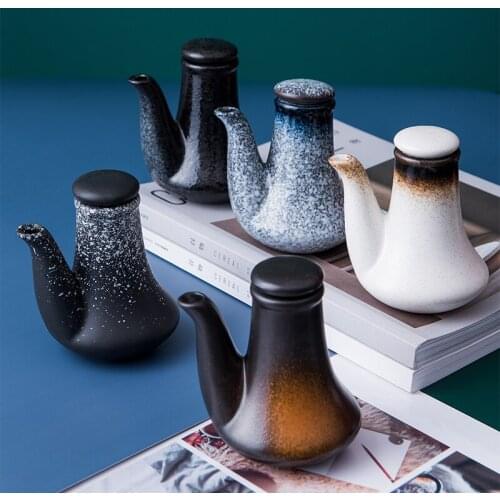 Ceramic oil pot Japanese oil bottle household soy sauce pot vinegar pot kitchen supplies oil tank sesame oil bottle