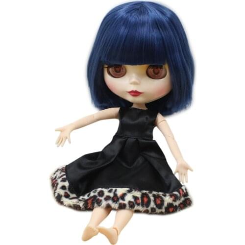 ICY DBS Blyth doll 1/6 bjd joint body short Blue hair straight hair shiny face 30cm height toy anime