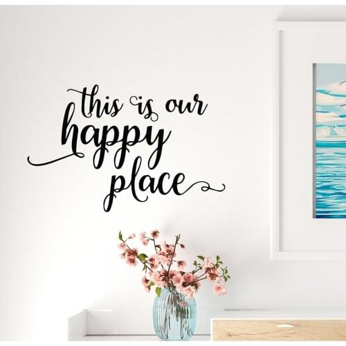 Hot this is aur happy place Family Wall Stickers Mural Art Home Decor For Living Room Bedroom Wall Decoration Murals