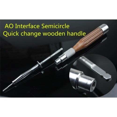 Medical orthopedic instrument AO Interface Semicircle Quick change wooden handle universal all AO screwdriver knob Fast clip