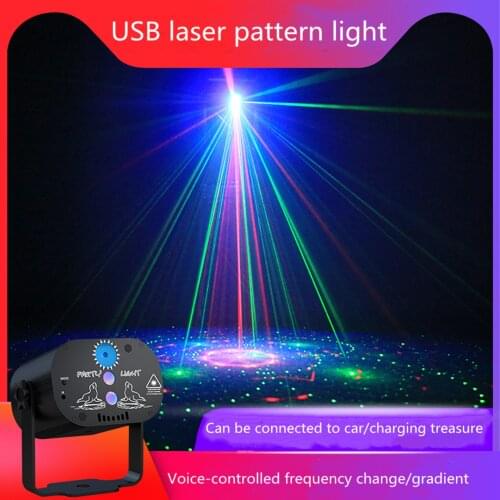 Mini LED Laser Projector Light Portable 180 Degree Manual Rotation USB Rechargeable Club Party DJ Disco Stage Light