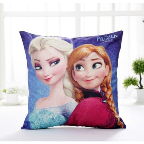 Disney Elsana Princess Minnie Patterns Girl Decorative Naps Pink Blue Pillow Cushion Set 1 Couch Bedding Birthday Gift for Kids