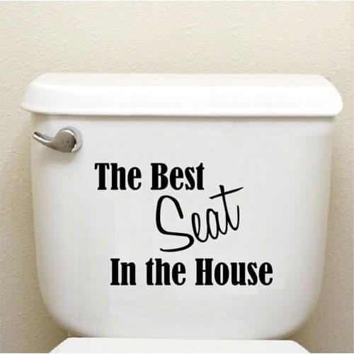 The Best Seat In The House Bathroom Door Stickers Toilet Stickers Removable Vinyl Waterproof Wallpaper Adesivo de parede D881