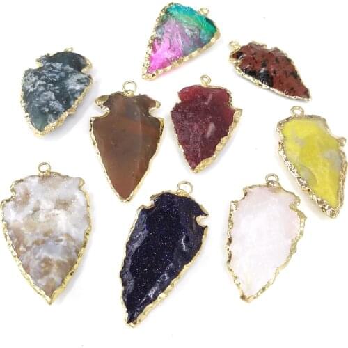 Natural Agates Stone Pendant Leaf Shape Rose Quartzs Charms Pendants DIY For Jewelry Making Necklaces Accessories Wholesale