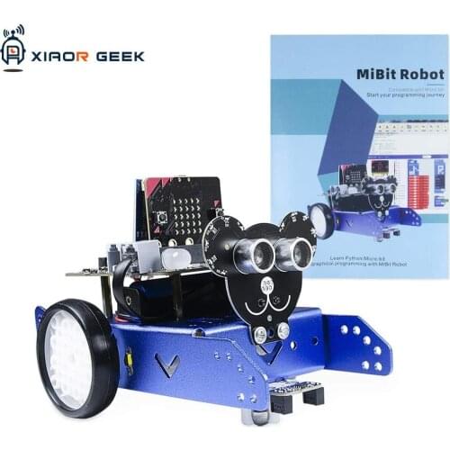 XiaoR Geek Micro:bit Programmable Education Robot Car Kit STEM Education, DIY Mechanical Building Blocks, Improve Children' s Lo