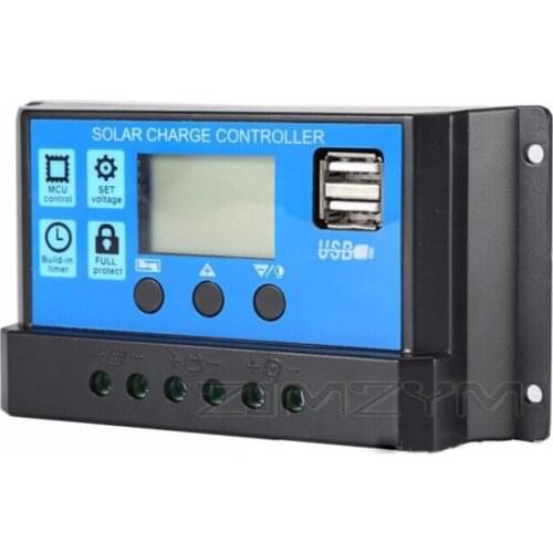 Auto PWM Solar Charger Controller 12V 24V LCD Display Solar System Control Timer 100A/90A/80A/ 70A/60A/50A/40A/30A/20A/10A