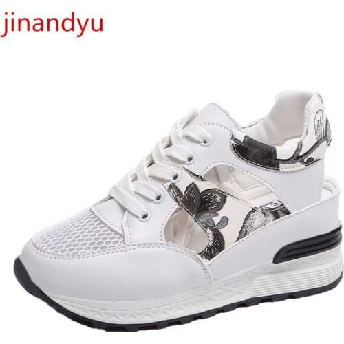 Wedges Sandals for Women White Platform Shoes High Heels Sandals Lady Thick Sole Casual Shoes Sandals Woman Vulcanize Shoes