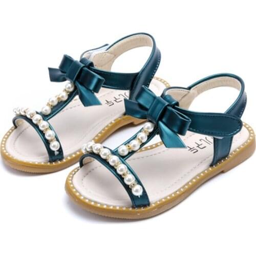 Skoex 2020 New Children Sandals Girls Summer Princess Sandals Fashion Pearl Decoration Little Girls Soft Bottom Toddler Shoes